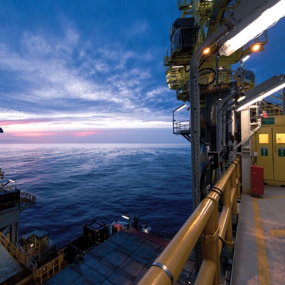 picture of aker solution logo on a wall